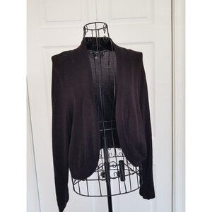 Jessica Howard Womens Black Knit Bolero Shrug Sweater 3/4 Sleeve Size Large
